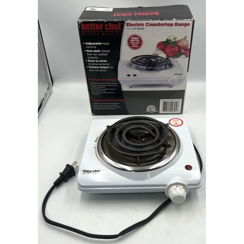 Better Chef IM-305SB Electric Hot Plate Single Burner 1000W Countertop Range